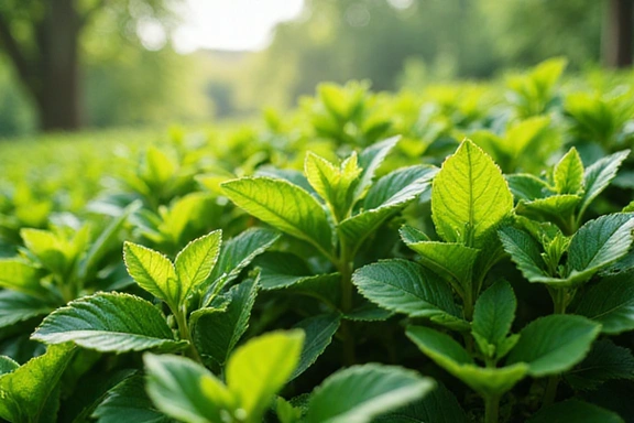 Piante verdi che crescono in un ambiente naturale e luminoso