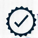 Icona stilizzata di un sigillo di qualità o un badge con una spunta
